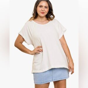 Pintuck High Low Fringed Top✨